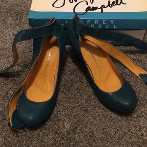 Wrap Around Ankle Jeffrey Campbell Heels in Teal!